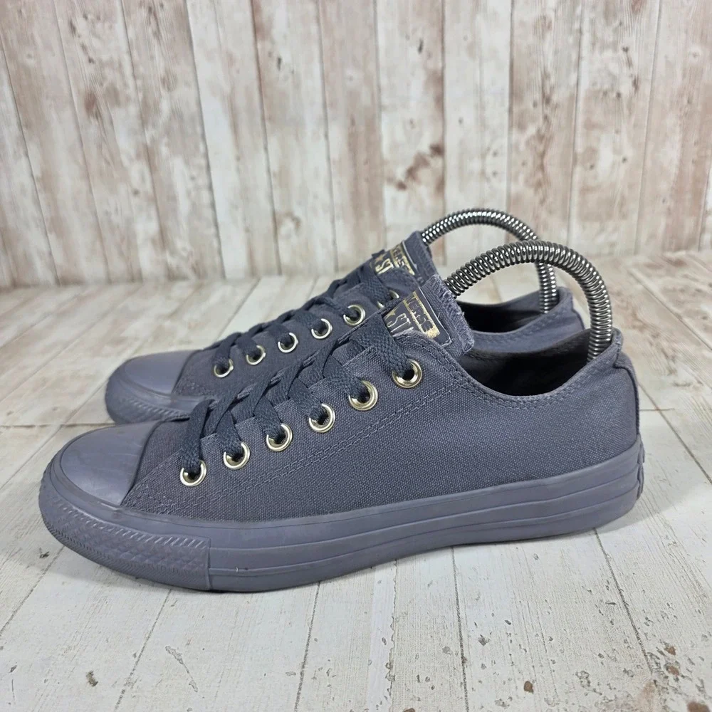 Converse Chuck Taylor All Star Ox Thunder Grey Gold Womens 7.5 559941F Low Top_4